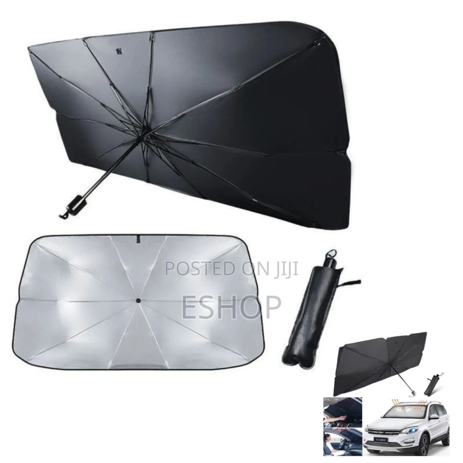Uv Sun and Heat Reflector Foldable Car Sunshade Umbrella