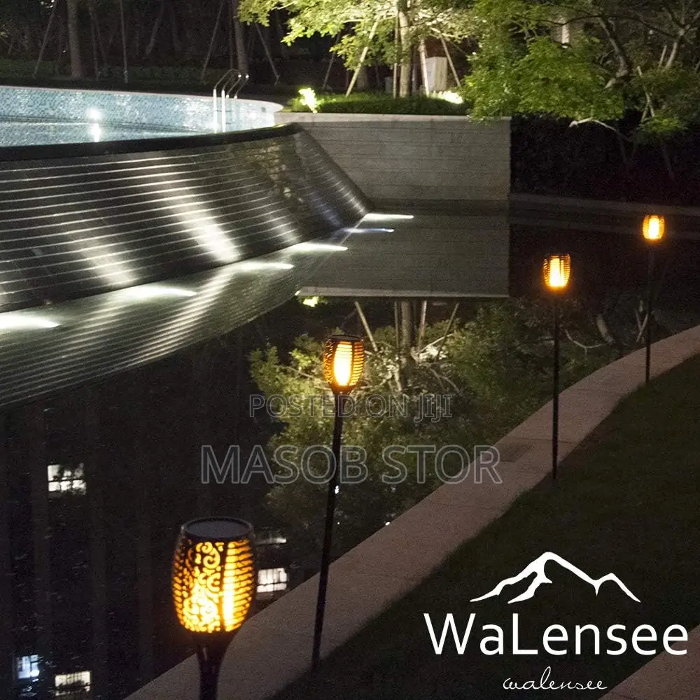 Solar Powered Flame Led Light/መብራት በፀሃይ ብርሃን የሚሰራ የጋርደን መብራት