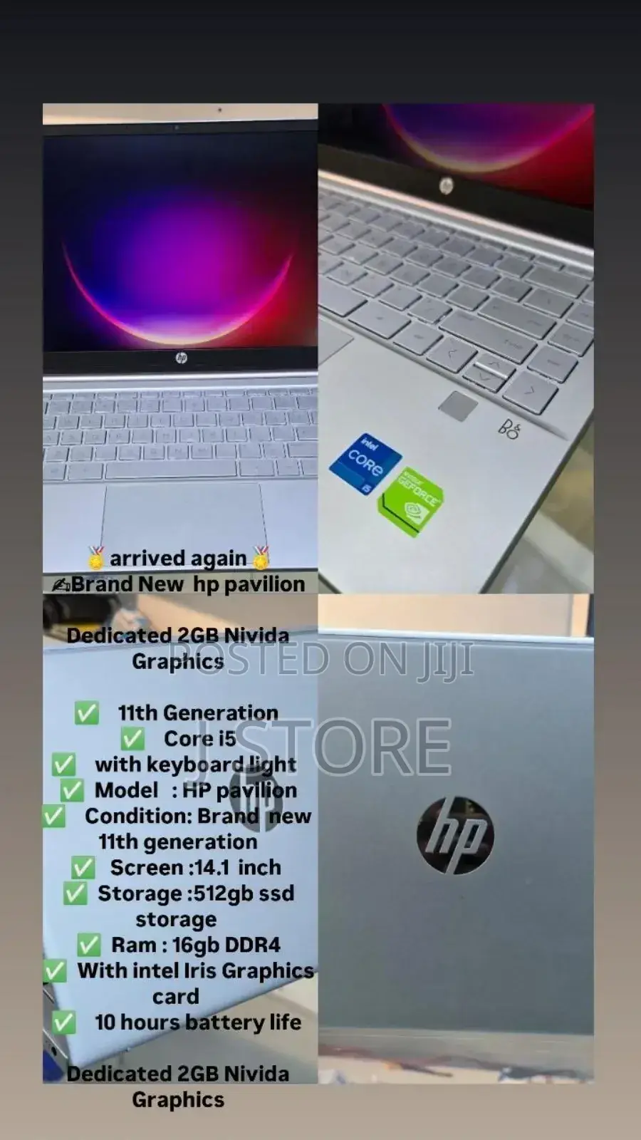 New Laptop HP 16GB Intel Core I5 HDD+SSD 500GB