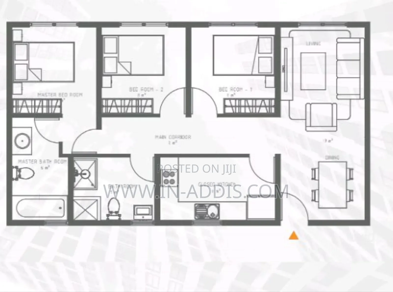 3bedroom Apartment ,Ovid Real Estate, Akaky Kaliti For Sale