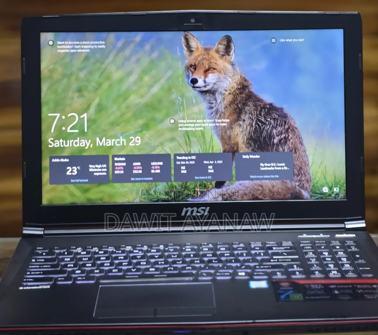 New Laptop MSI 8GB Intel Core I5 HDD 1T