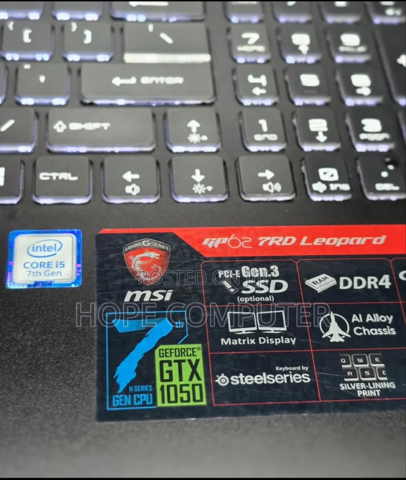 New Laptop MSI GF63 8GB Intel Core I5 HDD 1T