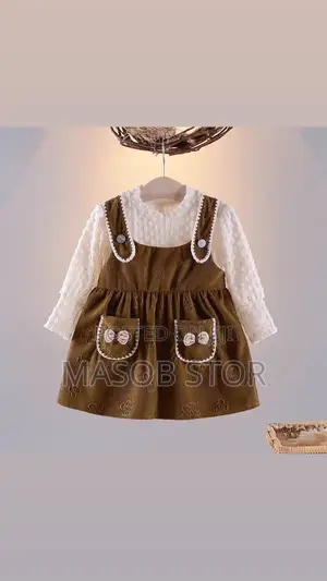 Toddler Girls Lantern Sleeve Bow Decor Pocket Dresses