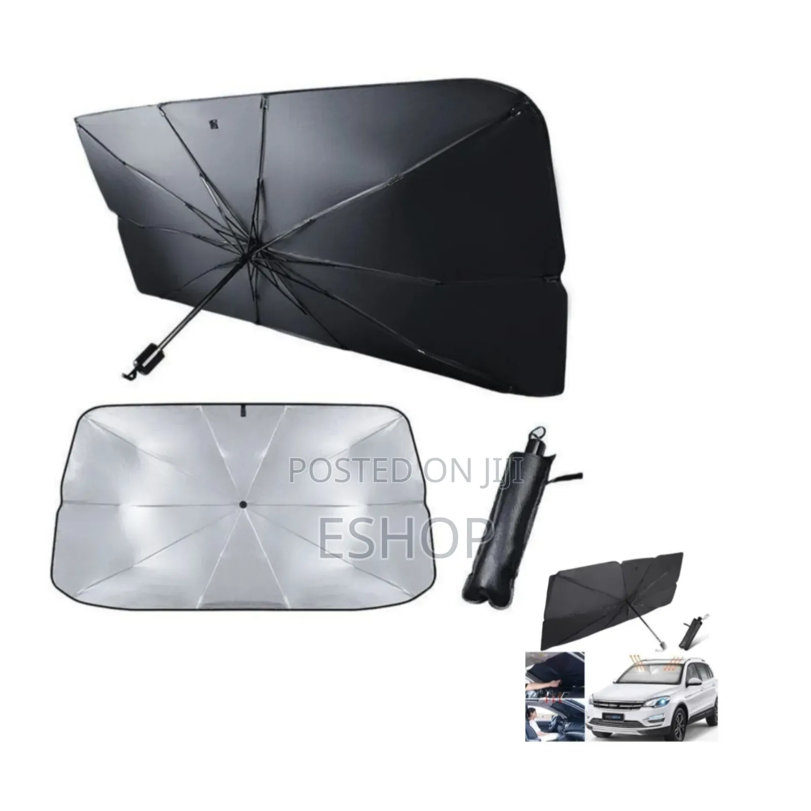 Uv Sun and Heat Reflector Foldable Car Sunshade Umbrella