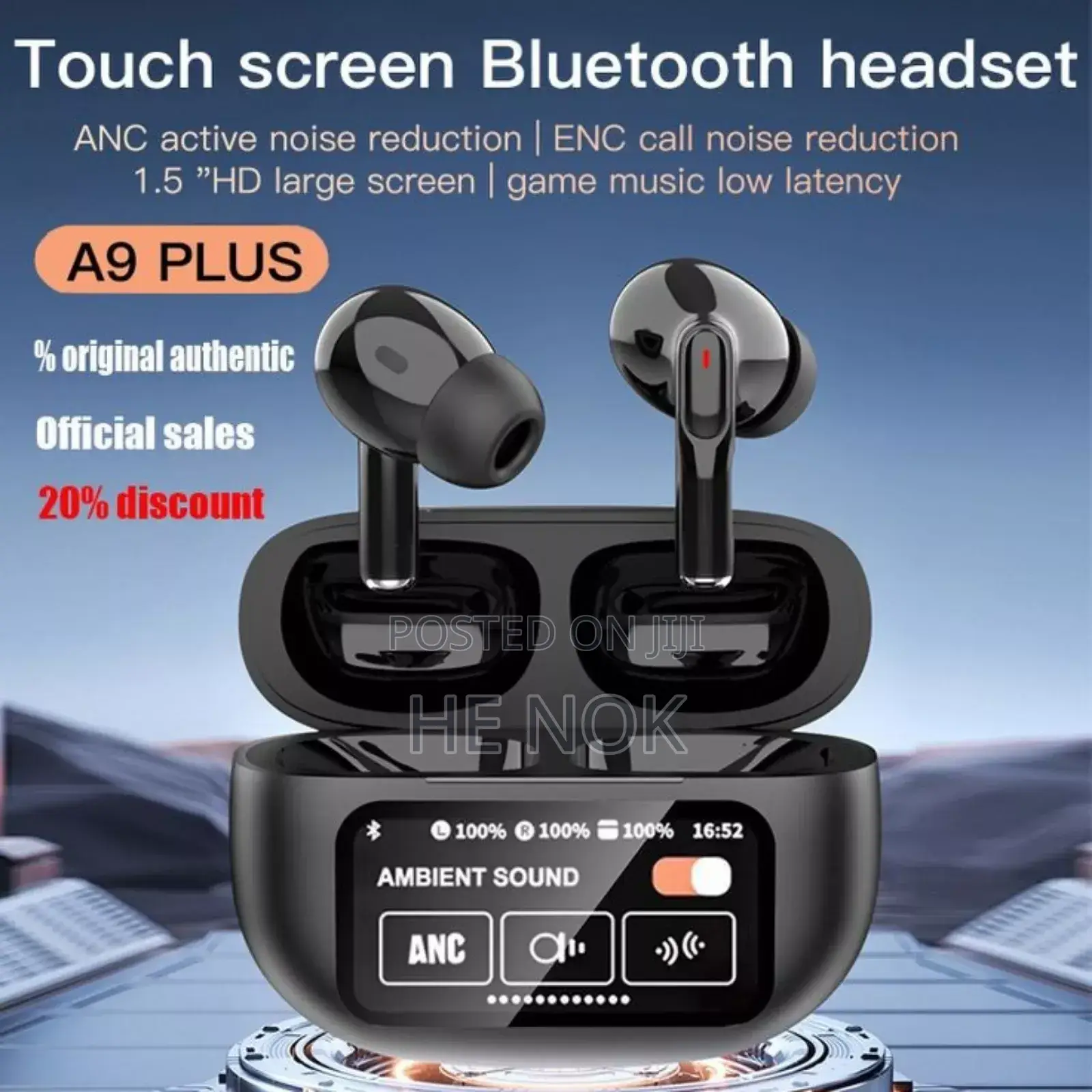 Anc/Enc Touch Display Noise Cancelling Earbuds