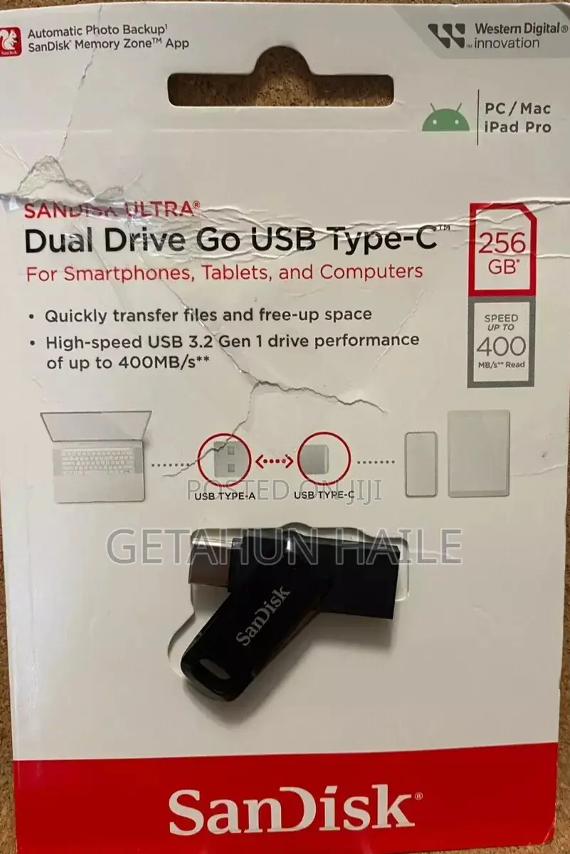 Sandisk 256gb Ultra Dual Drive Go Usb Type-C Flash Drive