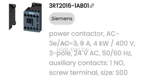 Power Contactor Siemens Germany Model 3rt2016-1ab01