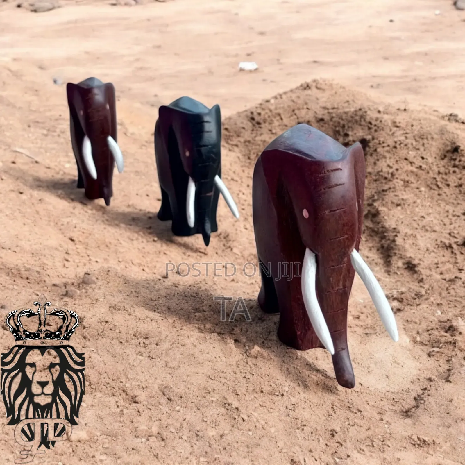 Decor 3 Pieces Wooden Elephant