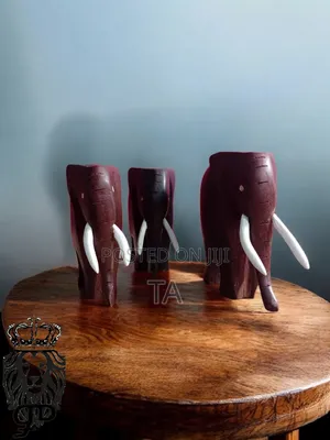 Decor 3 Pieces Wooden Elephant