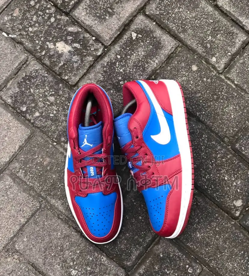 Original Air Jordan1 Low ‘Pomegranate Blue’ Shoes