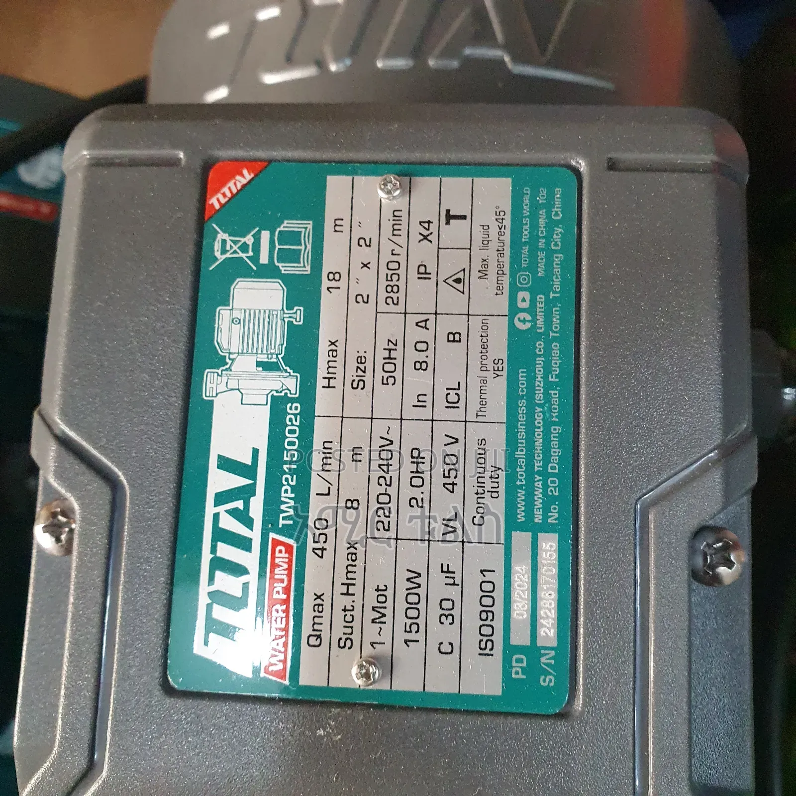 Total Centrifugal Weter Pump 2hp