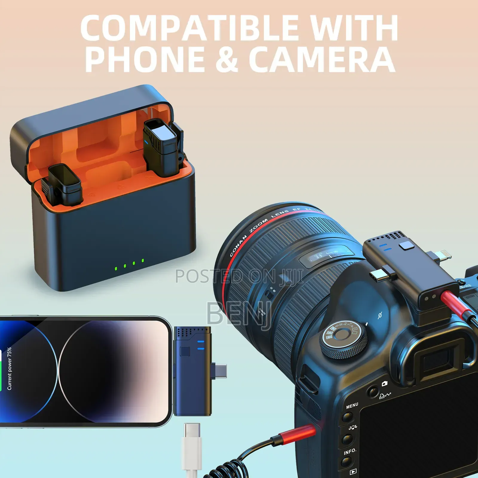 Jmary Mw-16 Dual Wireless Mic | Mobile Phone | Camera