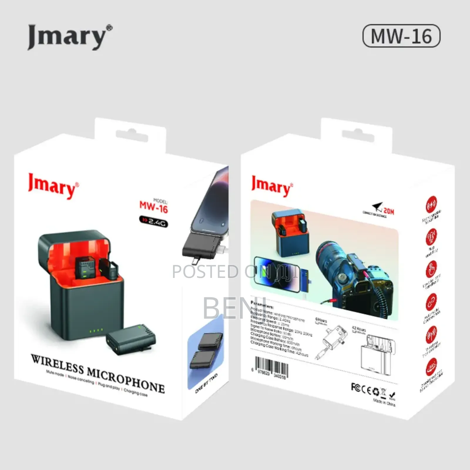 Jmary Mw-16 Dual Wireless Mic | Mobile Phone | Camera