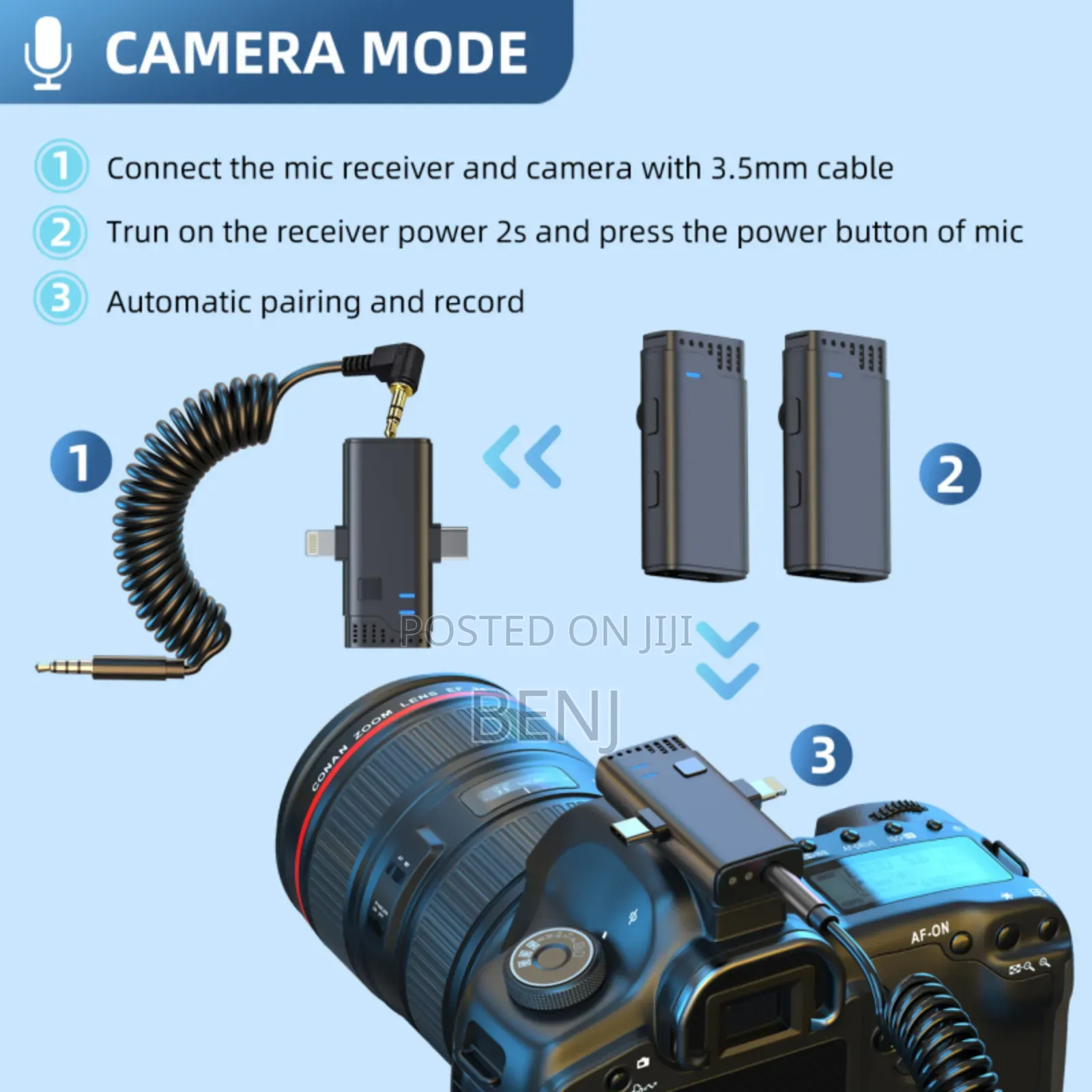 Jmary Mw-16 Dual Wireless Mic | Mobile Phone | Camera