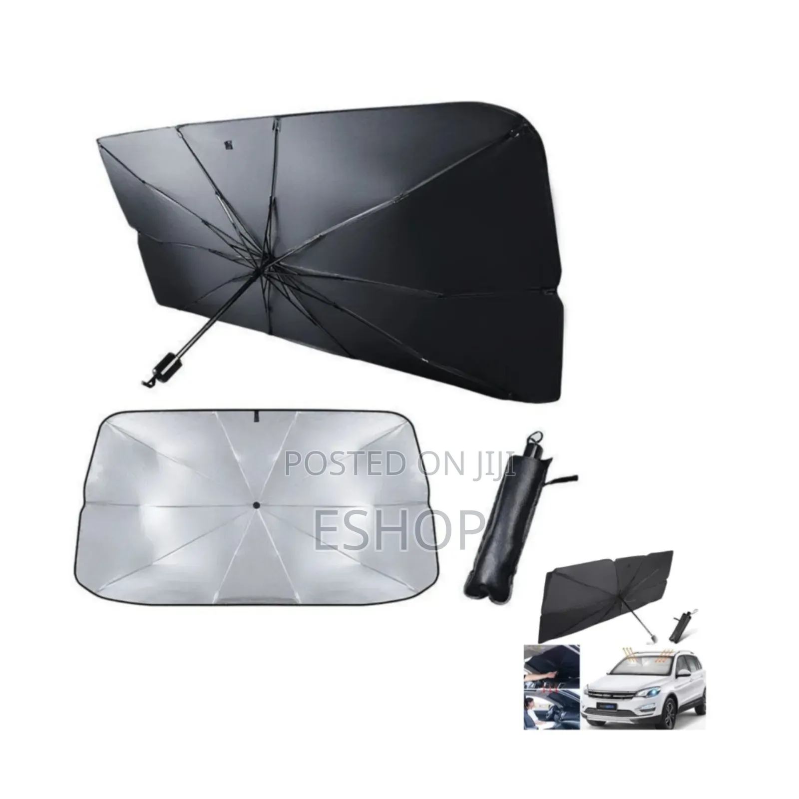 Pops Open Like an Umbrella Car_sunshade_umbrella
