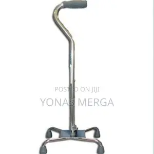 Walking Stick karman Quad Cane With Small Base,Silver Frame