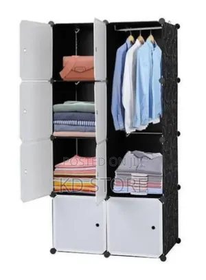 Plastic And Metal Cubic Cloth Cabinet