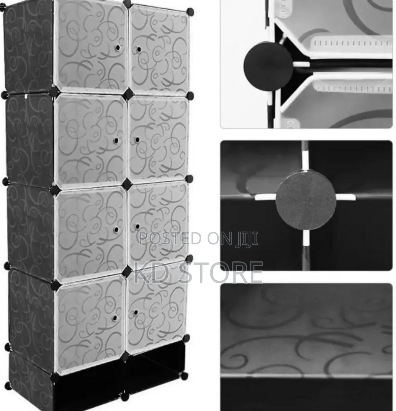 Plastic And Metal Cubic Cloth Cabinet