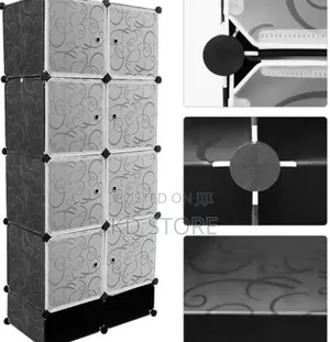 Plastic And Metal Cubic Cloth Cabinet