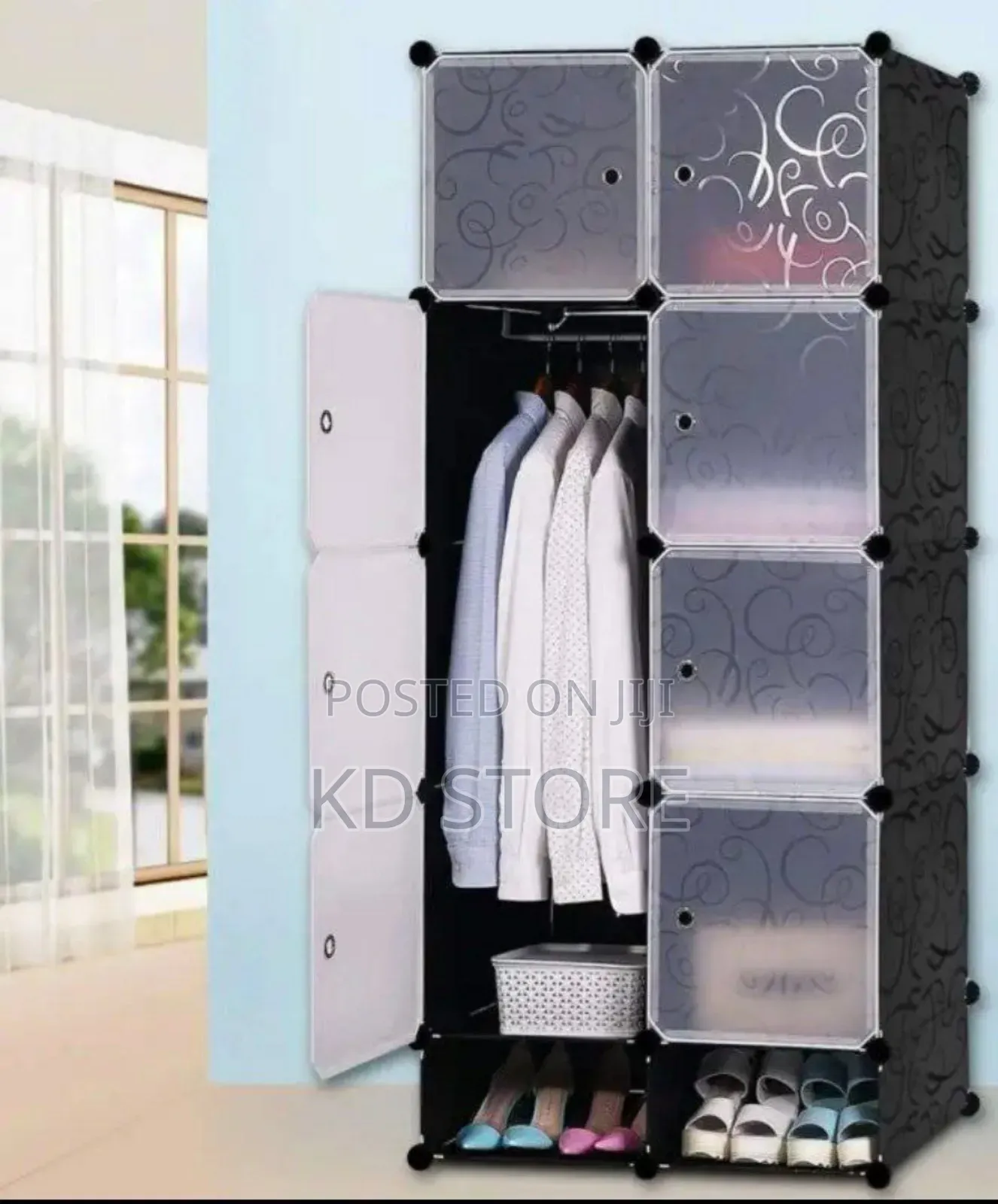 Plastic And Metal Cubic Cloth Cabinet
