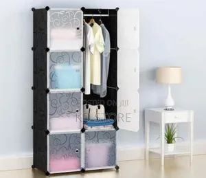 Plastic And Metal Cubic Cloth Cabinet
