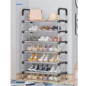 6-Tier Adjustable Shoe Rack –Sleek Stainless Steel Organizer