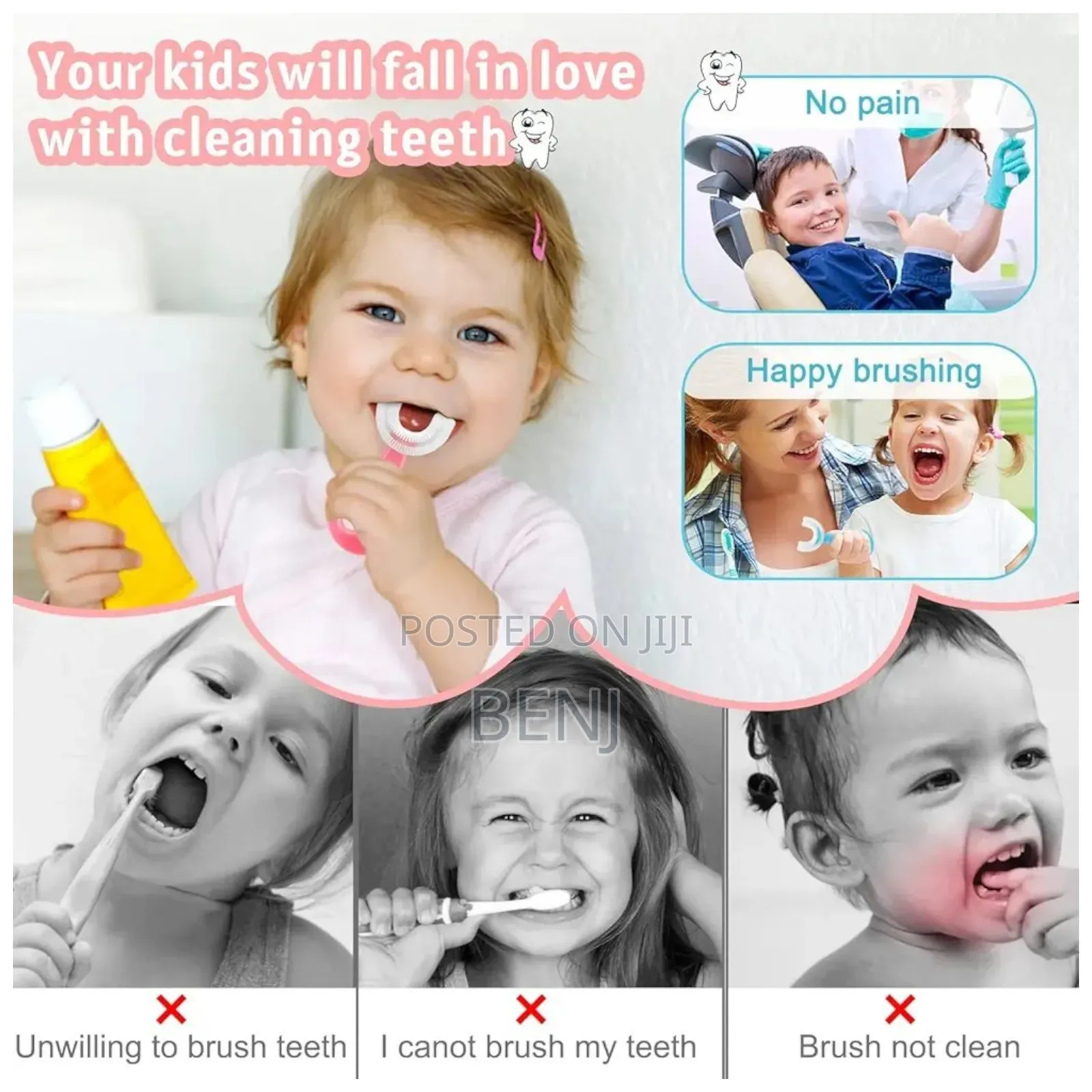 U-Shaped Toddlers and Babies Toothbrush | 2-12 Years | Easy