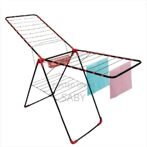 2 Layers Steel Clothes Drying Rack Foldable Clothes Hanger