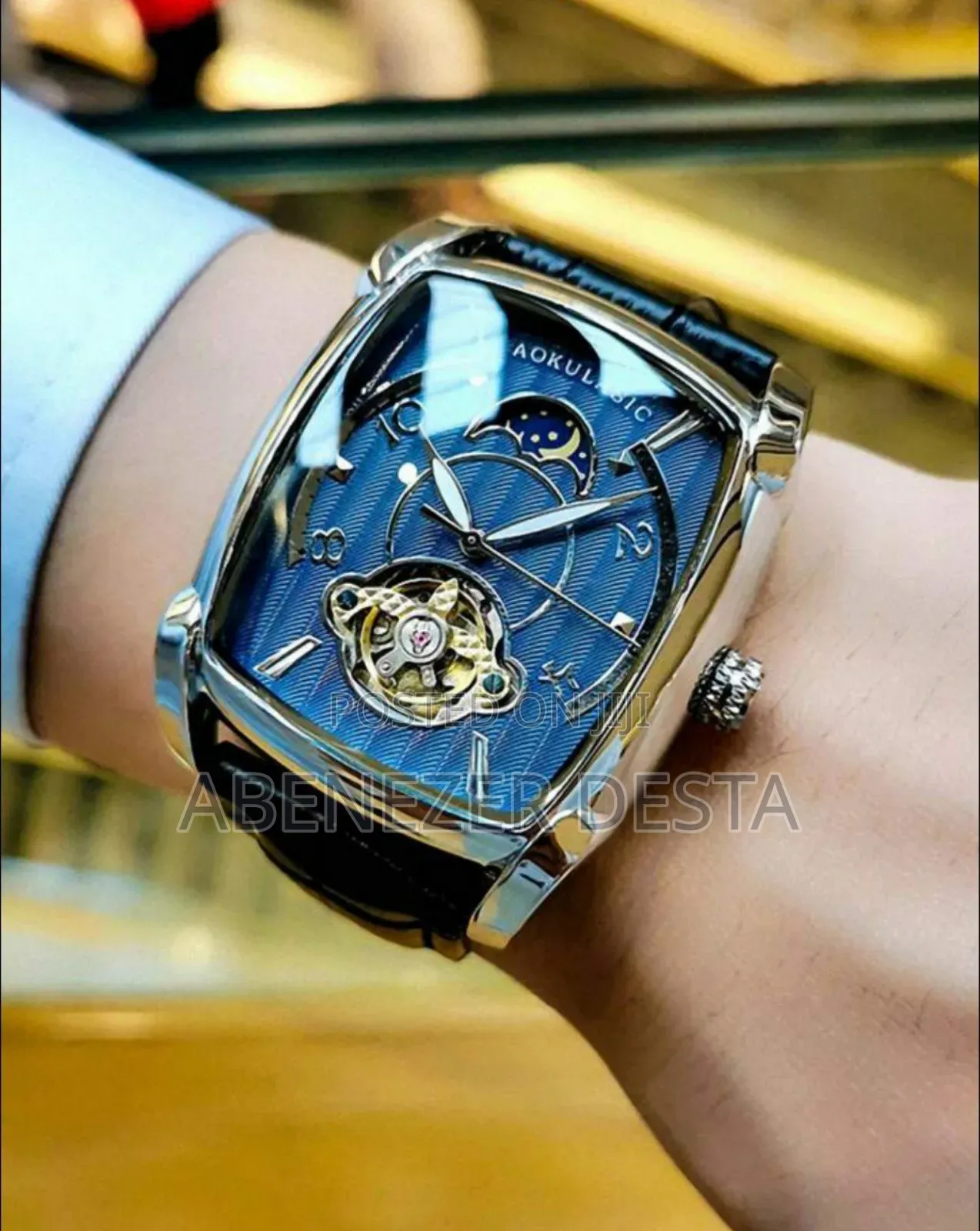 Carved Desian Dial Tourbillon Watches Fashion Automatic