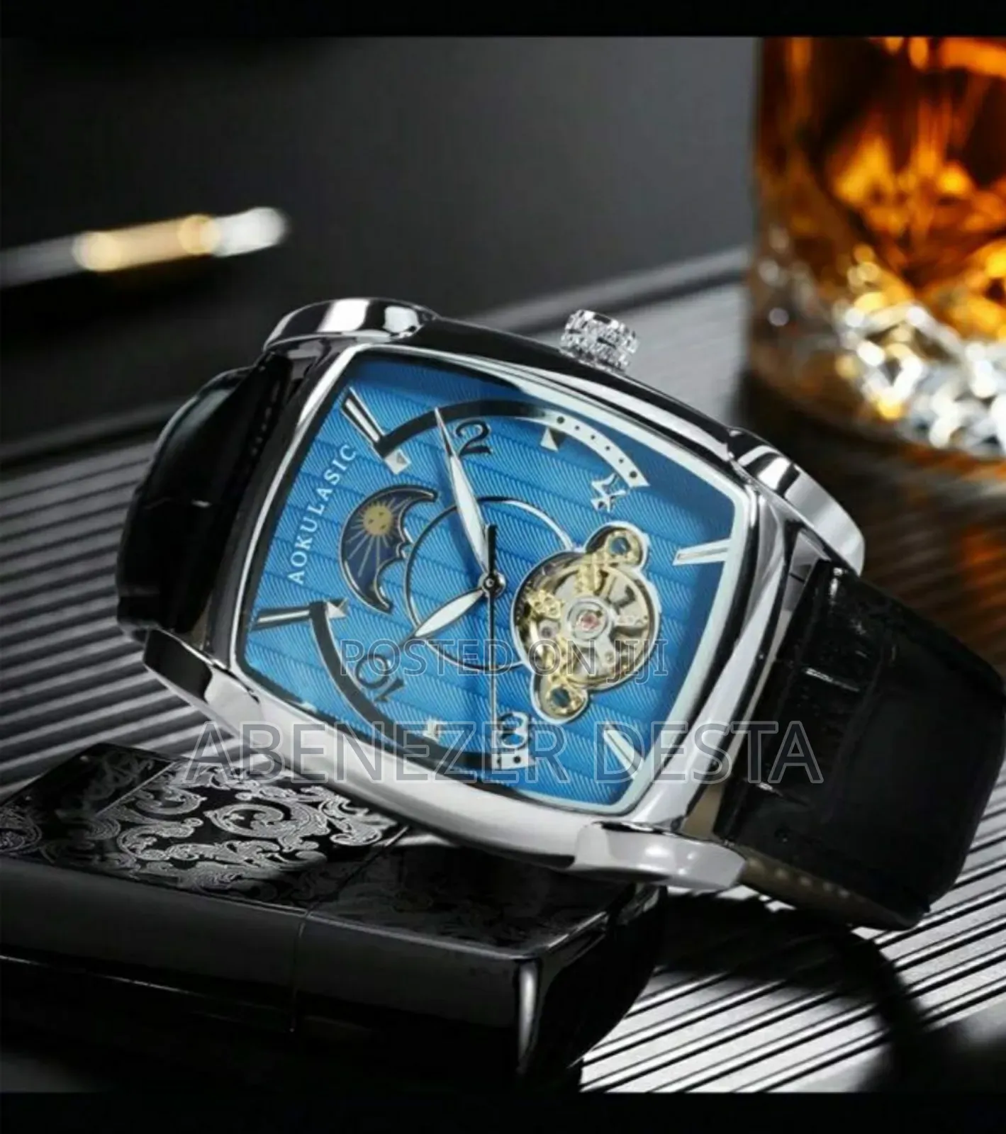 Carved Desian Dial Tourbillon Watches Fashion Automatic
