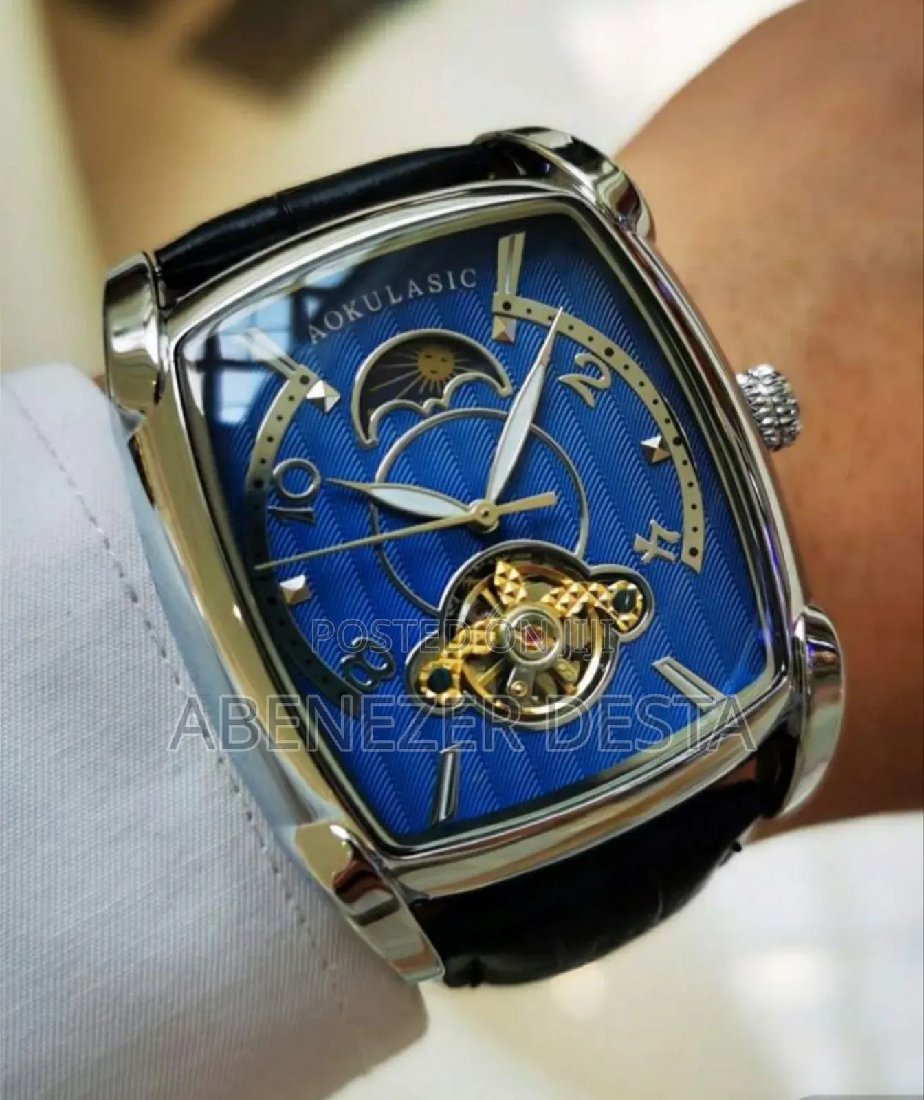 Carved Desian Dial Tourbillon Watches Fashion Automatic