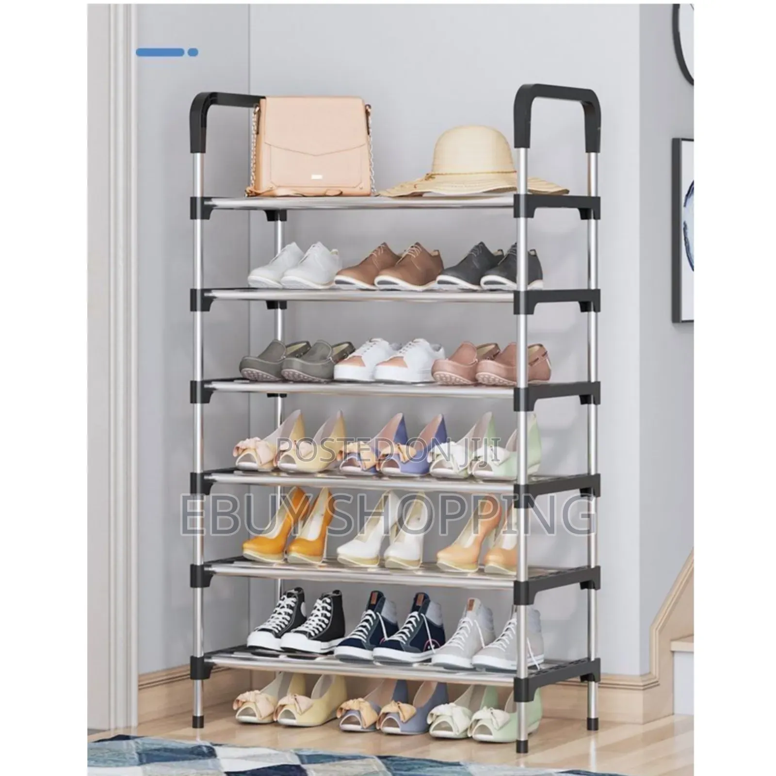 Modern Stainless Steel Shoe Shelf – Easy Assembly