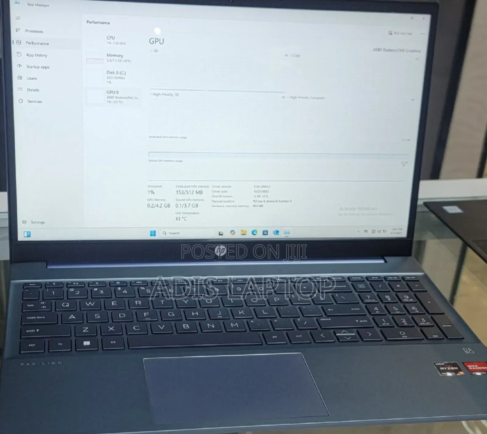 New Laptop HP Pavilion 15 8GB AMD Ryzen 5 SSD 512GB