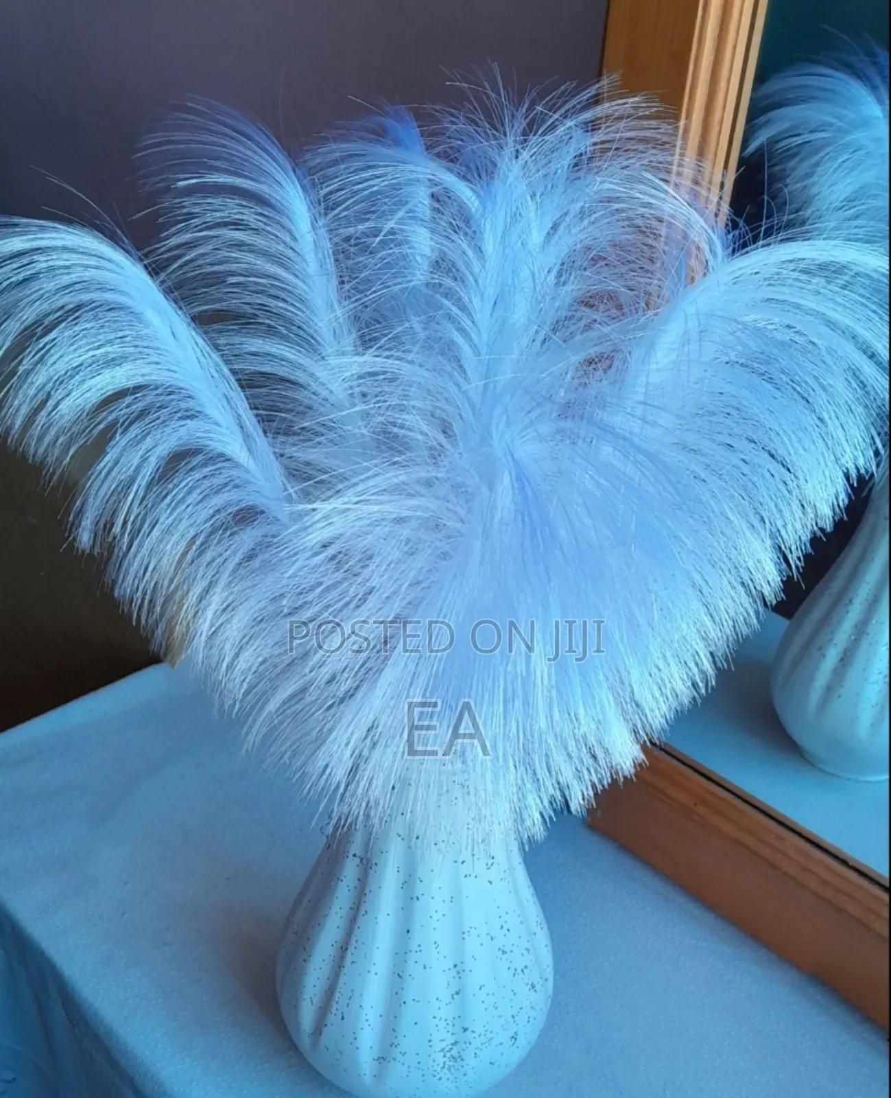 Ribbon Feather Flower With Vase