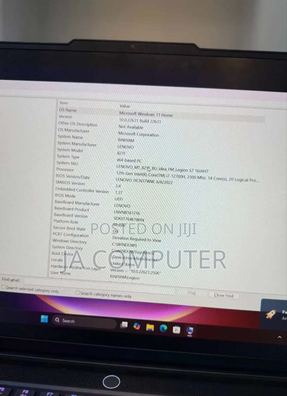 New Laptop Lenovo Legion 7 16GB Intel Core I7 SSD 1T