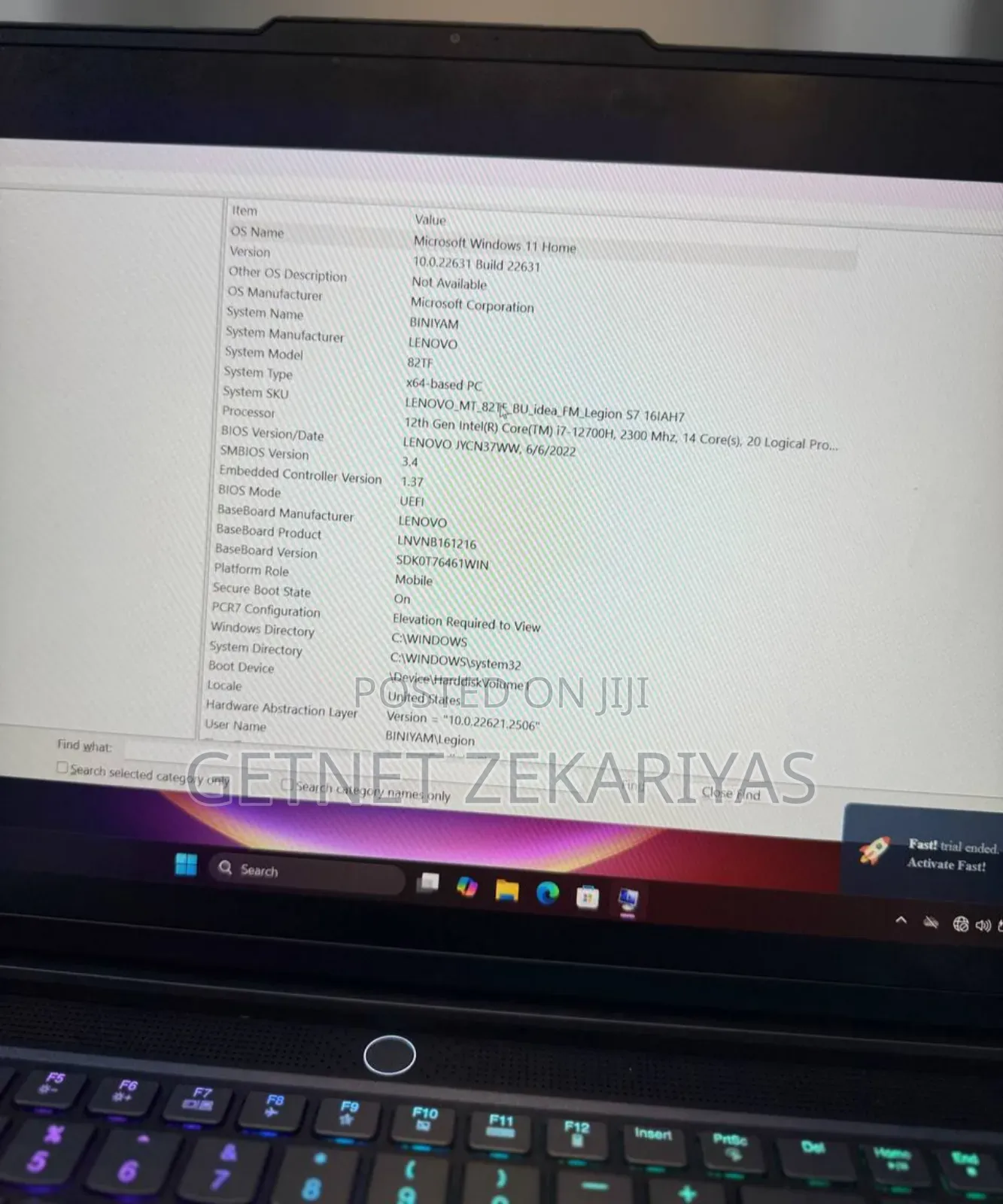 New Laptop Lenovo Legion 7 16GB Intel Core I7 SSD 512GB