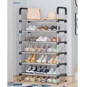 **Sleek Metal Shoe Shelf – Holds Up to 18 Pairs**