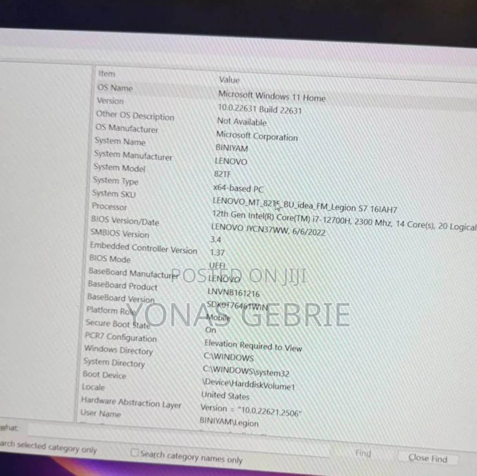 New Laptop Lenovo Legion 7 16GB Intel Core I7 SSD 512GB