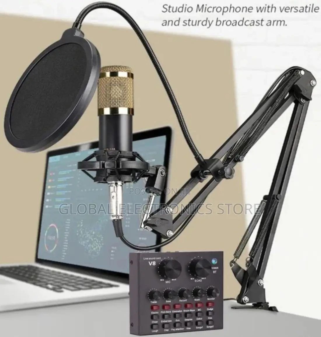 Studio Microphone With Versatile and Sturdy Broadcast Arm