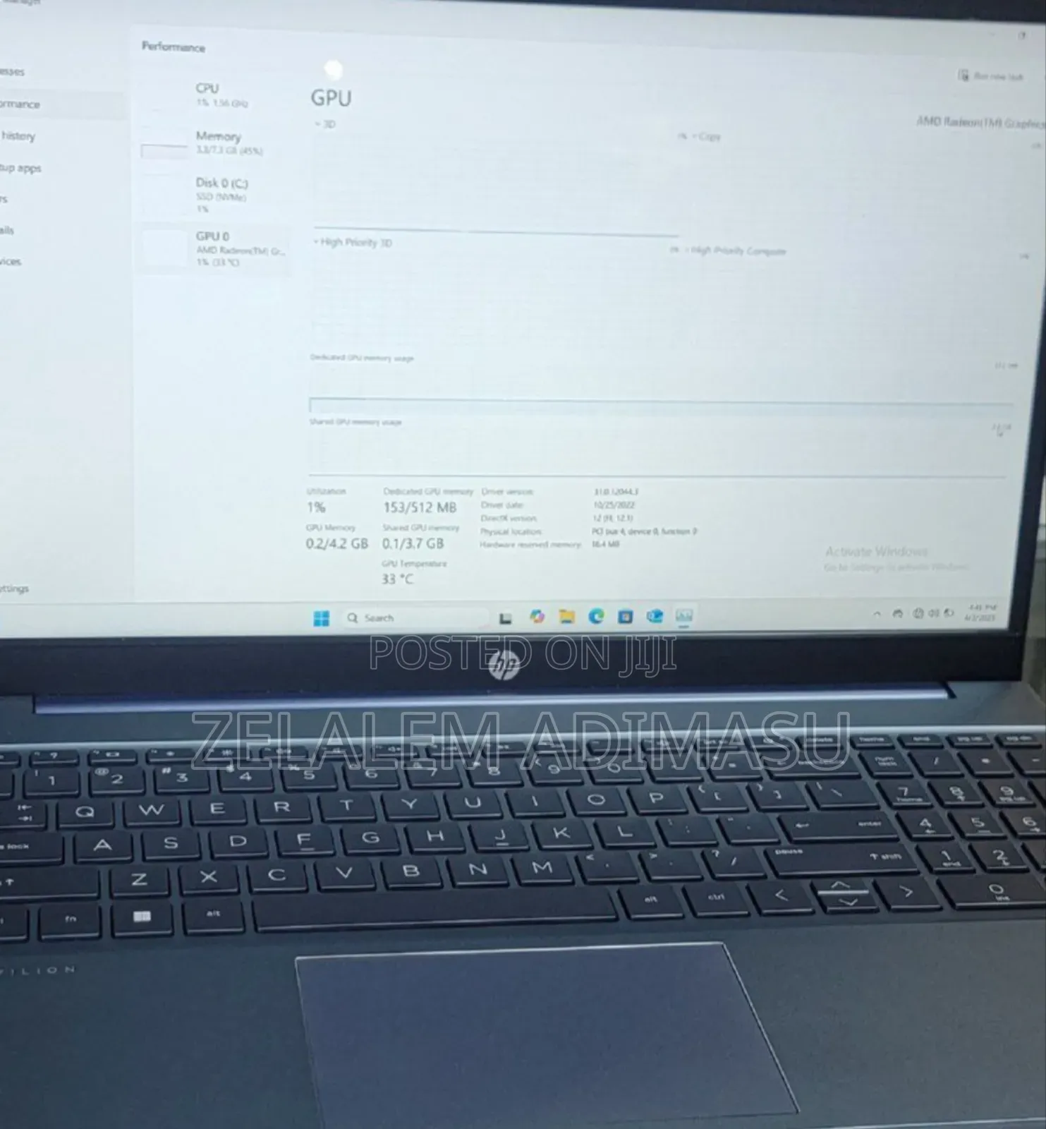New Laptop HP Pavilion 15 8GB AMD Ryzen 5 SSD 512GB