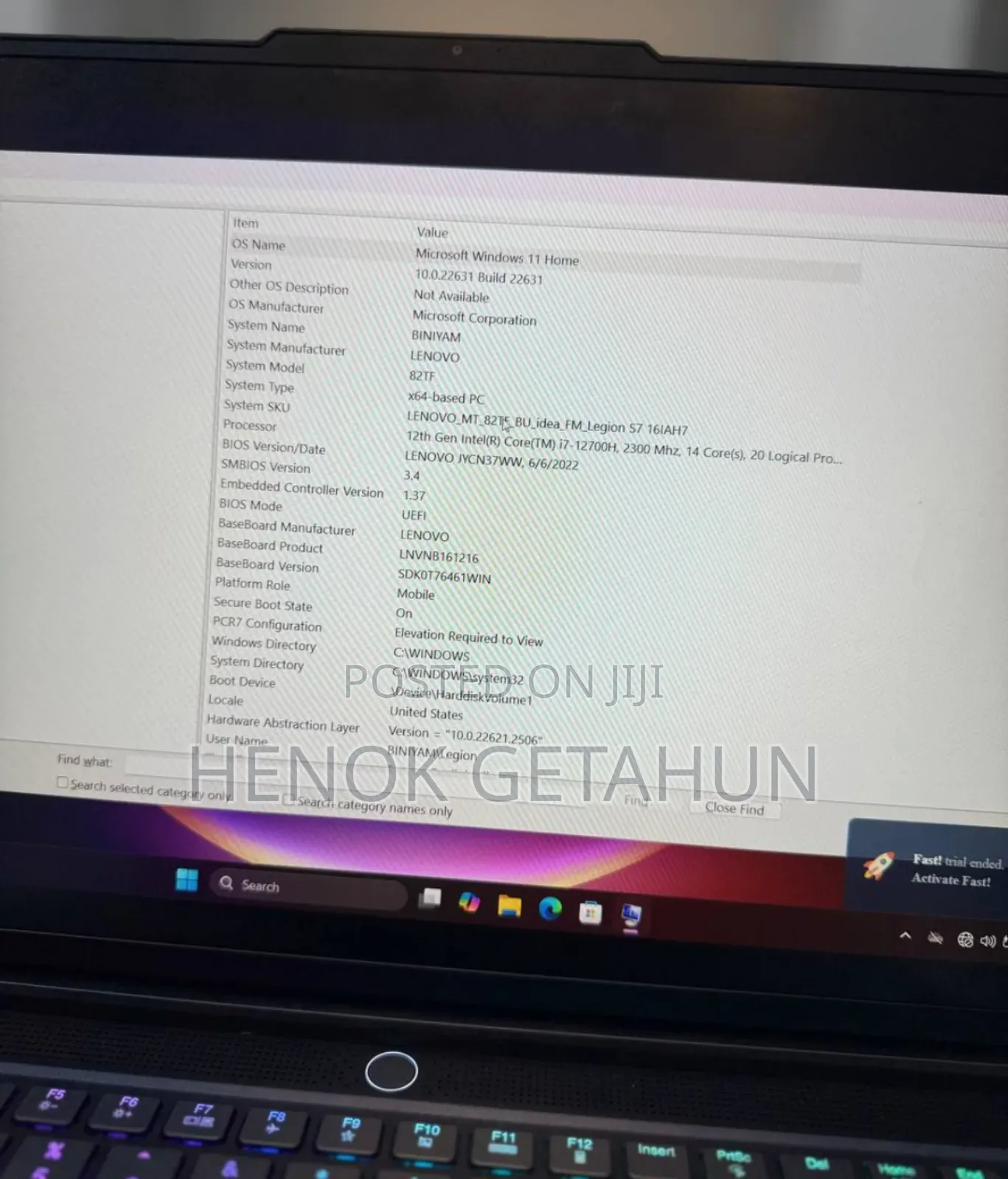 New Laptop Lenovo Legion 7 16GB Intel Core I7 SSD 512GB