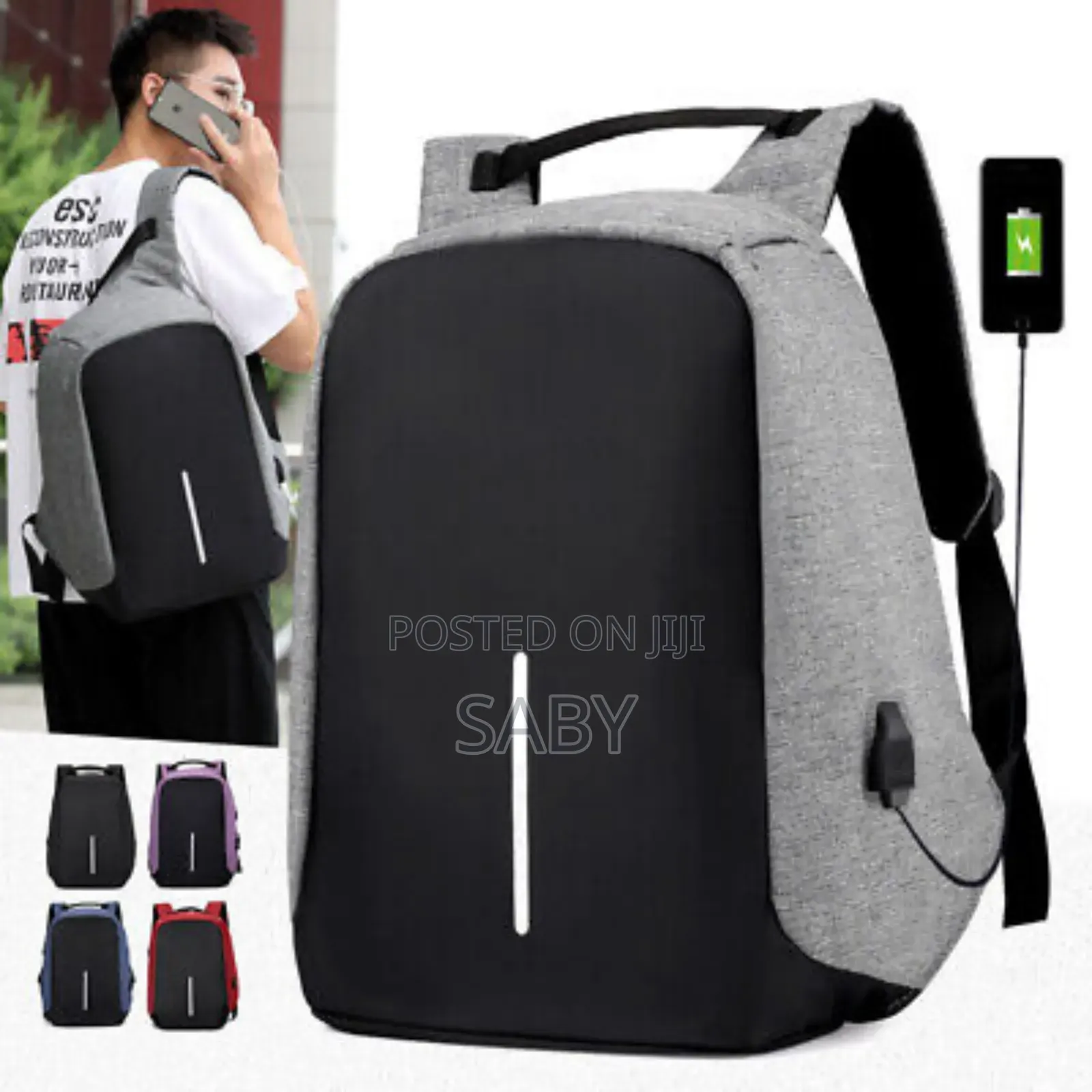 Anti-Theft Backpack With Usb Charging Port Size15.6"