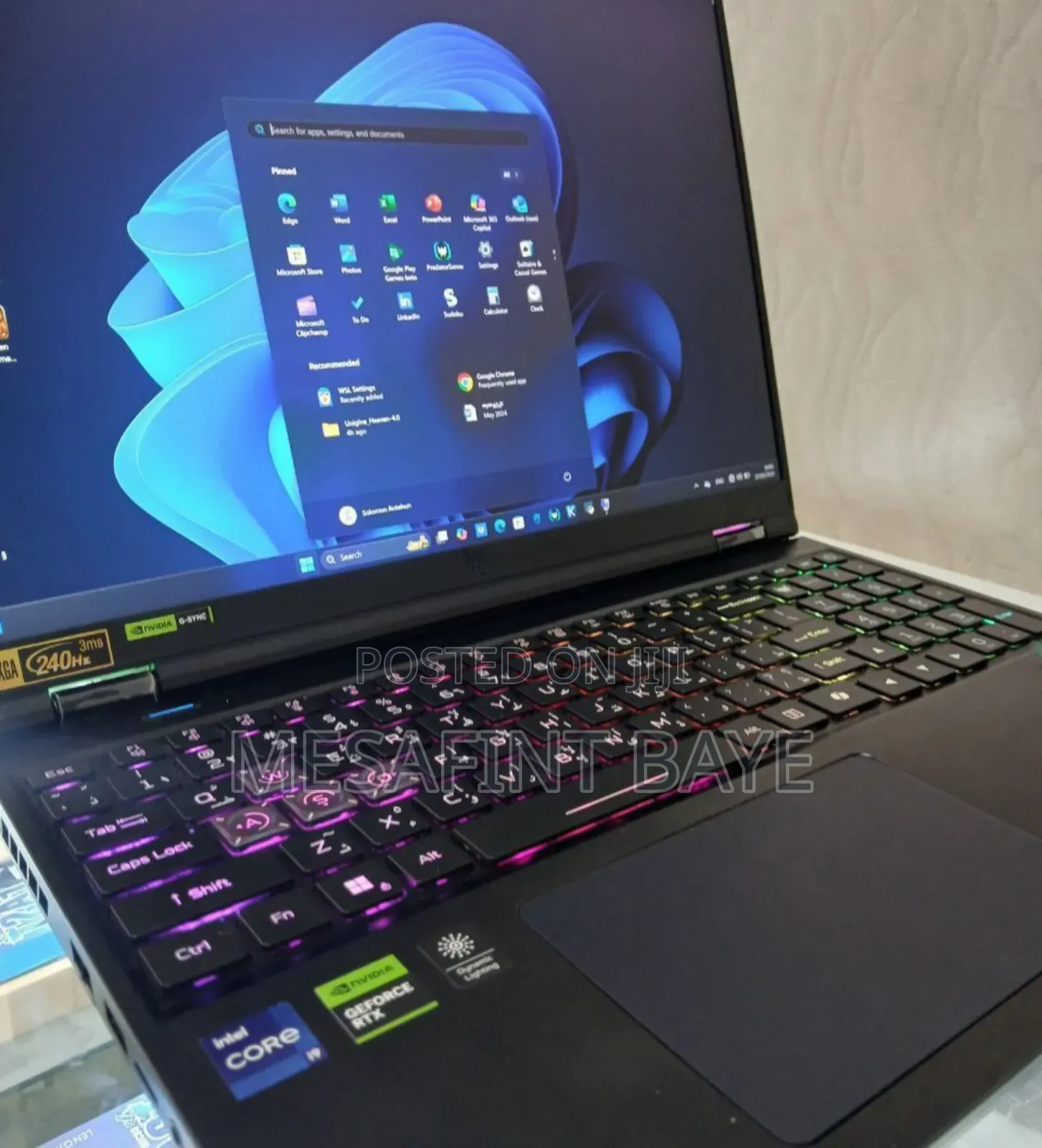 New Laptop Acer Predator Helios Neo 16 16GB Intel Core I9 SSD 1T