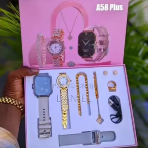 Photo - A58 Smart Watch 6 in 1 ስማርትና ኖርማል ሰአት ጆሮ ጌጥ ሀብል ቀለበት ብራስሌት