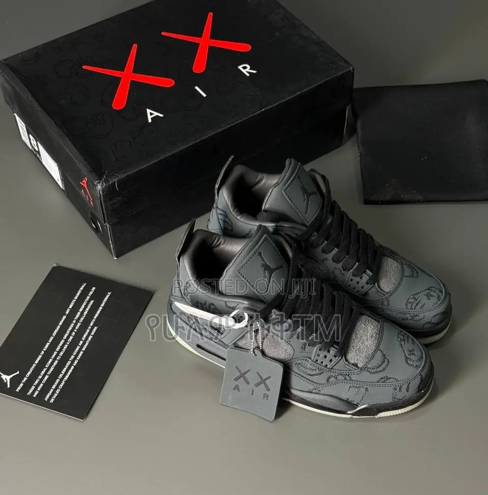 Original Air Jordan 4 Retro X Kaws ‘Dark Gray’ Men’S Shoes