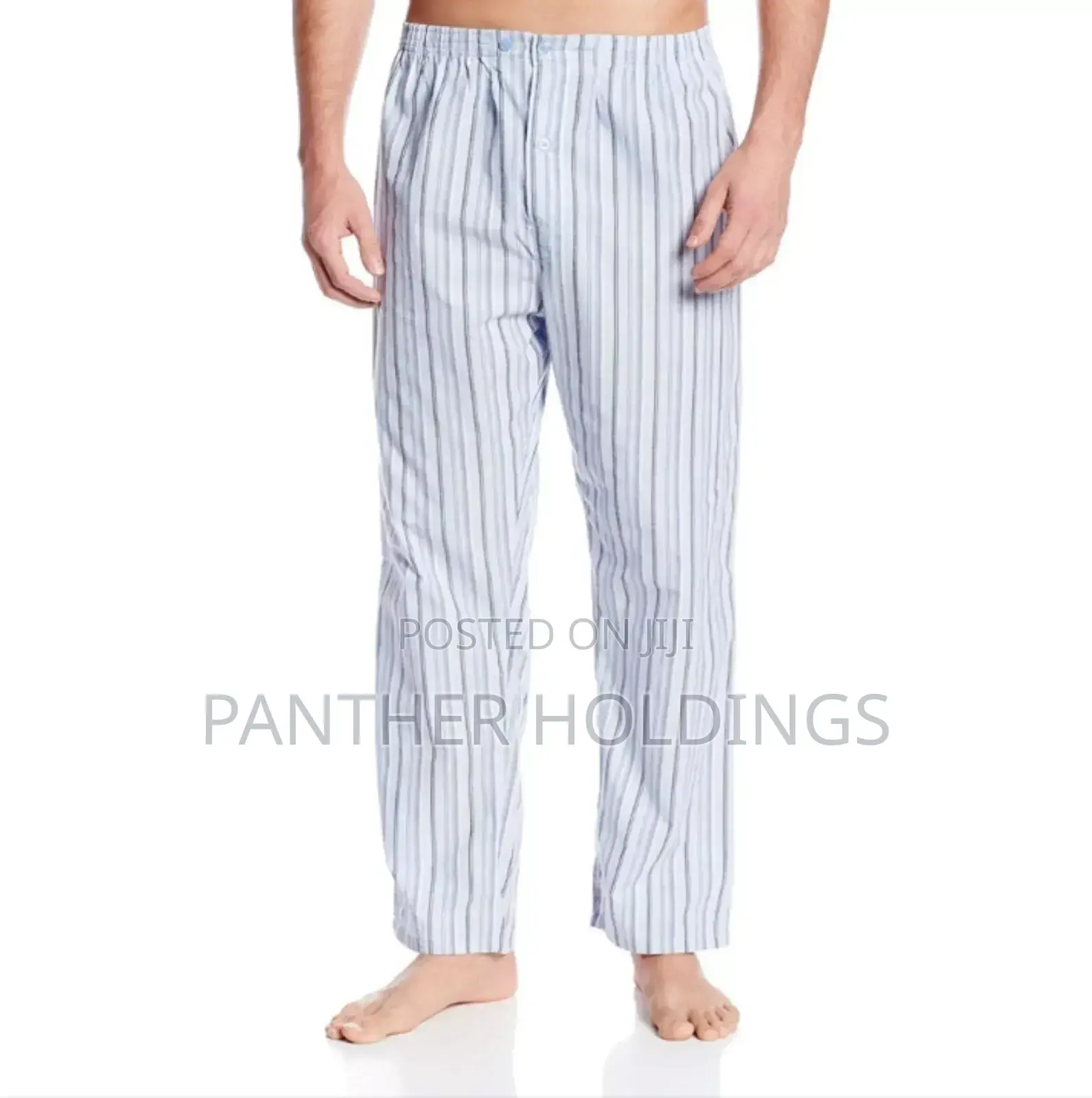 Hanes Men's Broadcloth Pajama , Blue Stripe, Xl