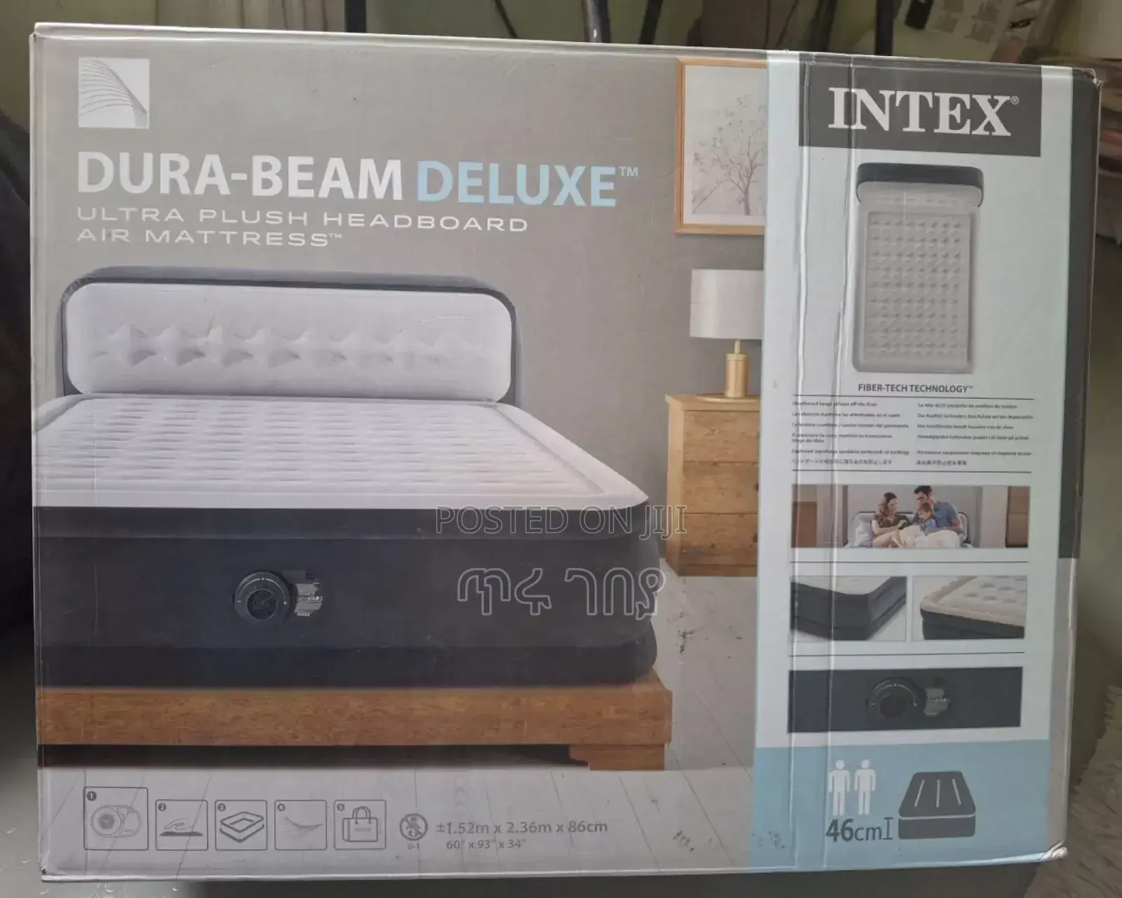 Deluxe Ultra Plush Headboard Air Mattress 18" Queen