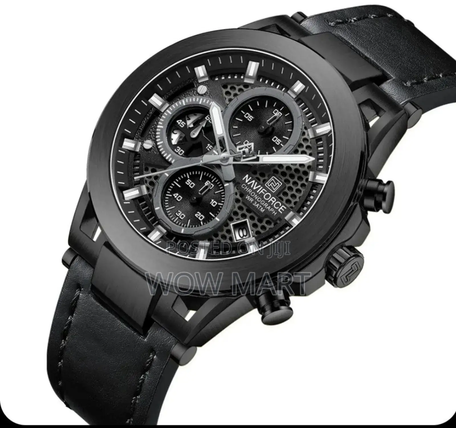Naviforce ባለ ሌዘር ማስሪያ ኦሪጂናል የወንድ ሰአት