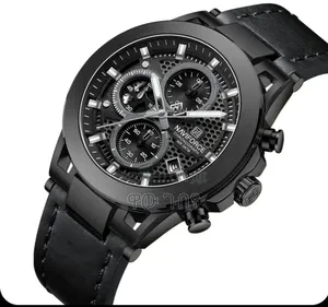 Naviforce ባለ ሌዘር ማስሪያ ኦሪጂናል የወንድ ሰአት