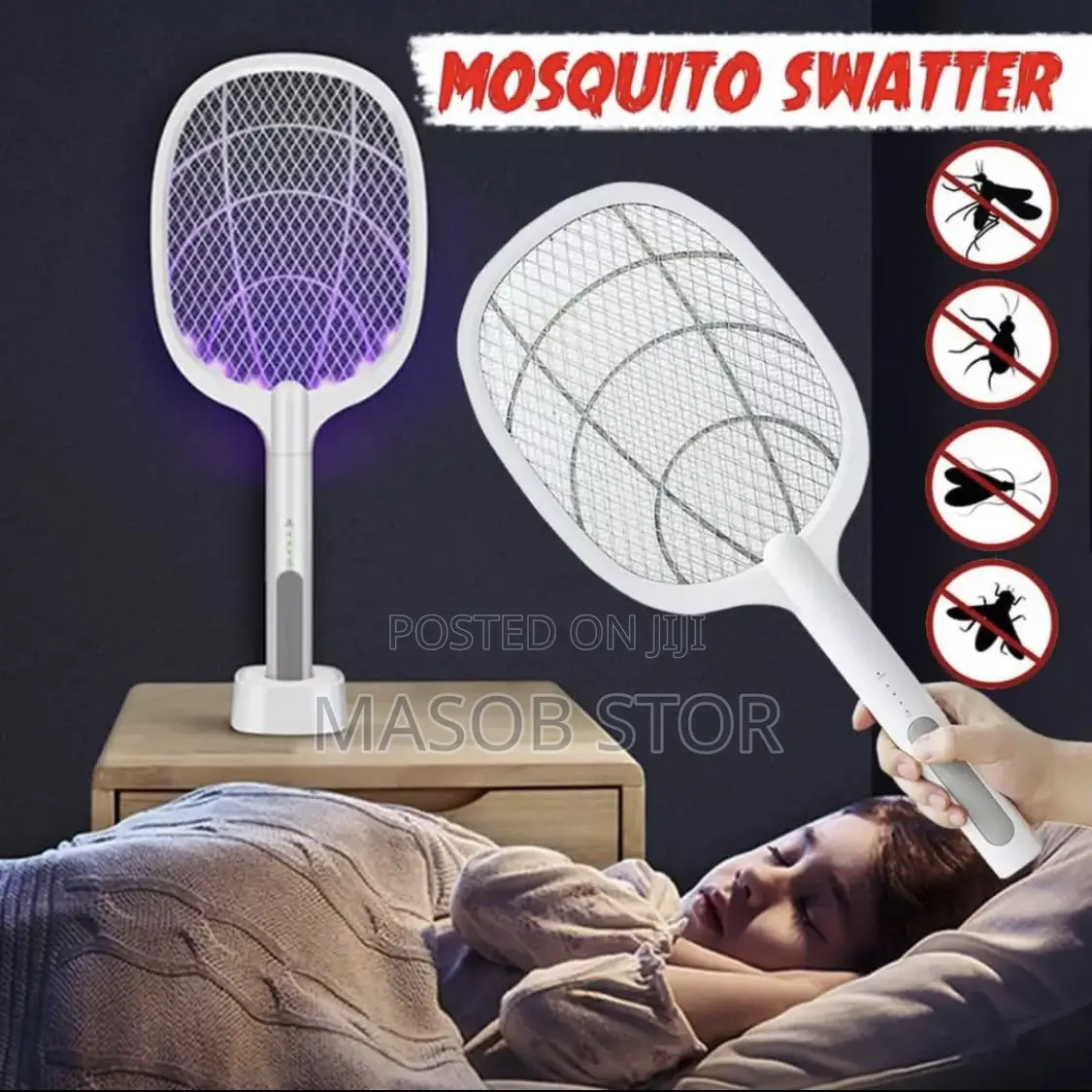 2in1 Electric Mosquito Killer Swatterበኤሌክትሪክ የቢንቢ፣የትንኞች መግደያ